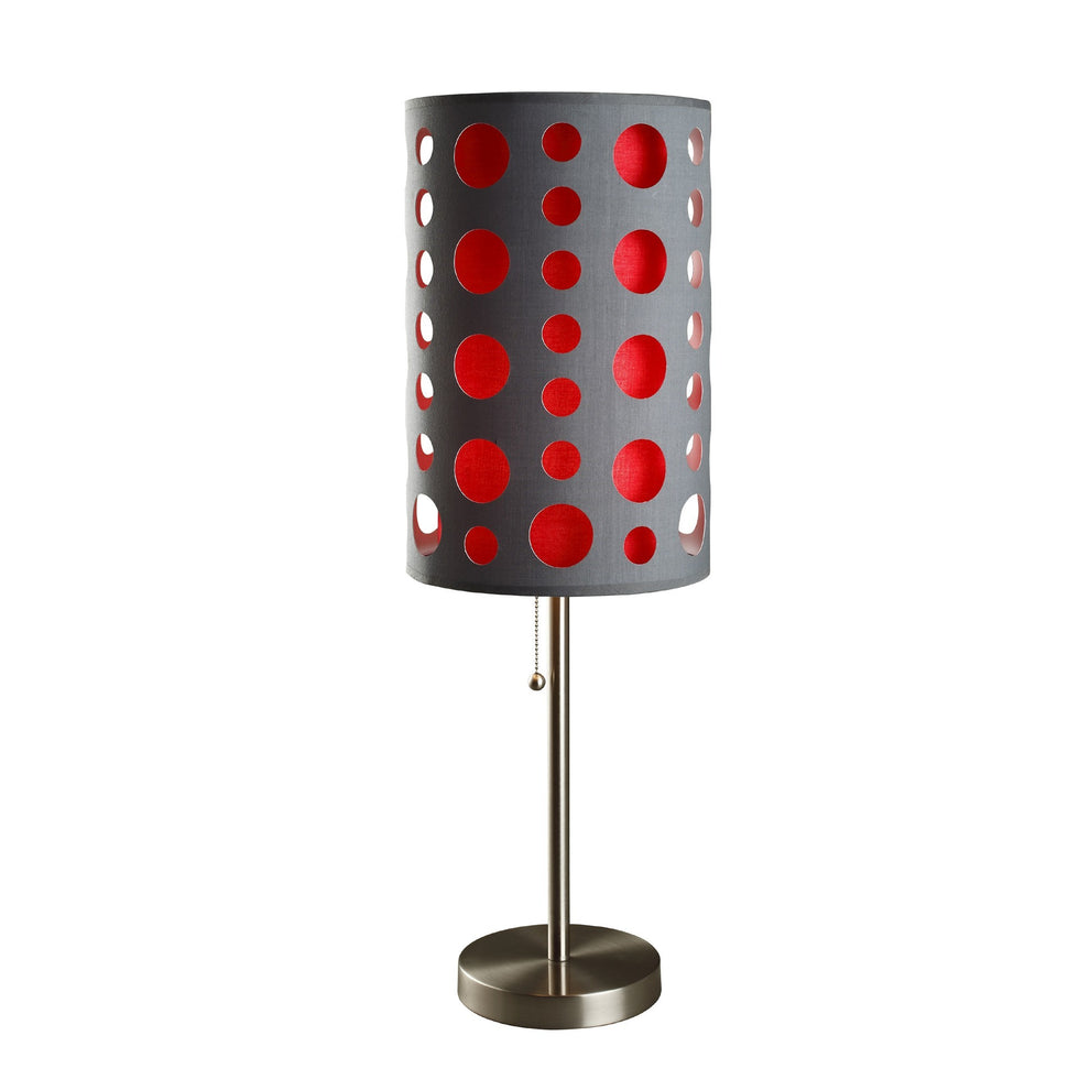 33" Silver Metal Mod Table Lamp With Black And Green Drum Shade By Homeroots | Table Lamps | Modishstore - 26