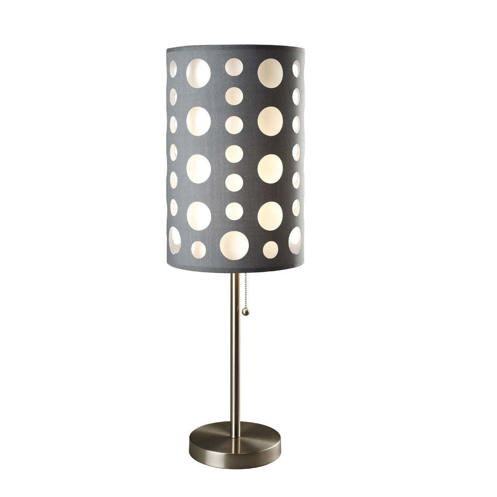 33" Silver Metal Mod Table Lamp With Black And Green Drum Shade By Homeroots | Table Lamps | Modishstore - 31