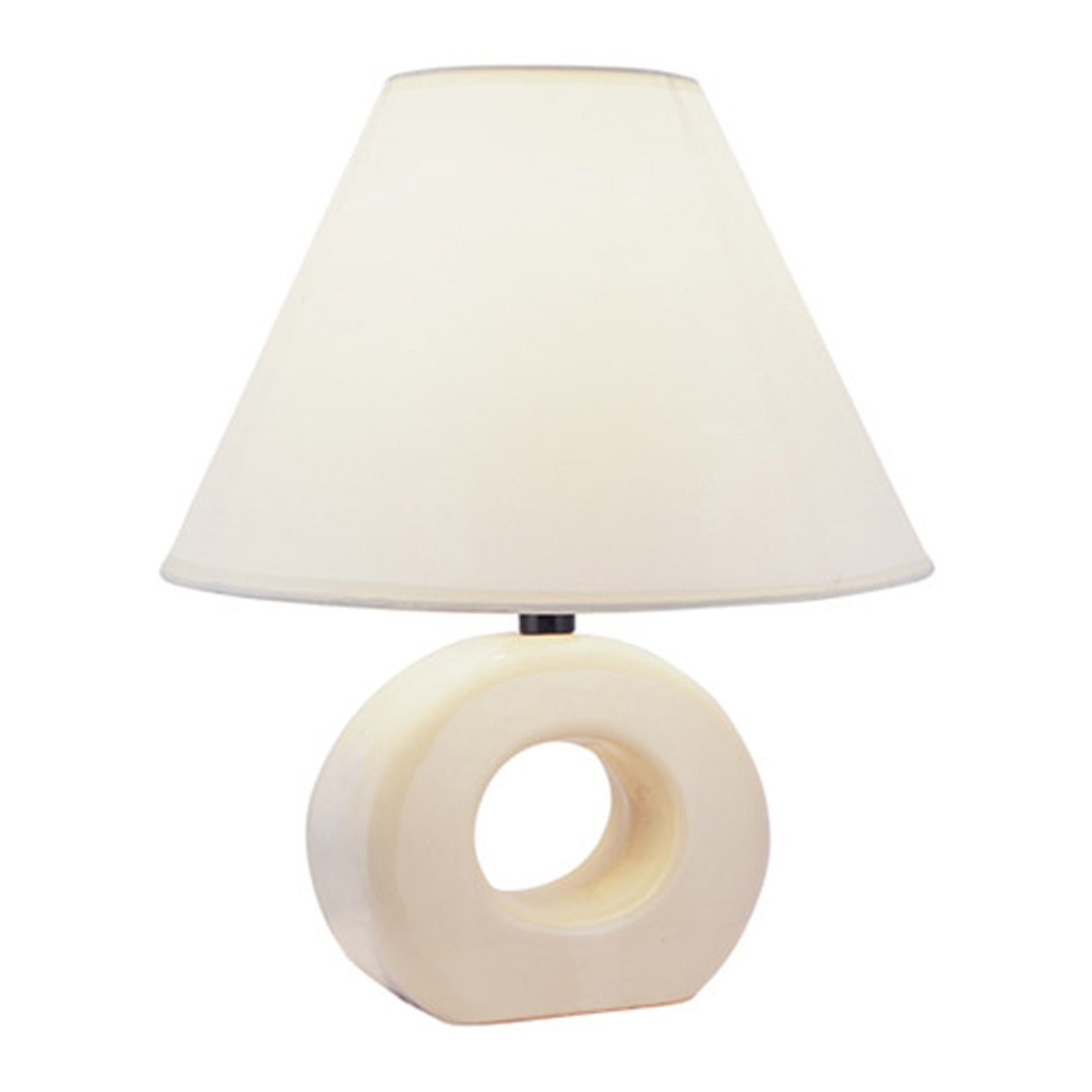 Contempo Geo Circle Beige Certamic Table Lamp By Homeroots | Table Lamps | Modishstore