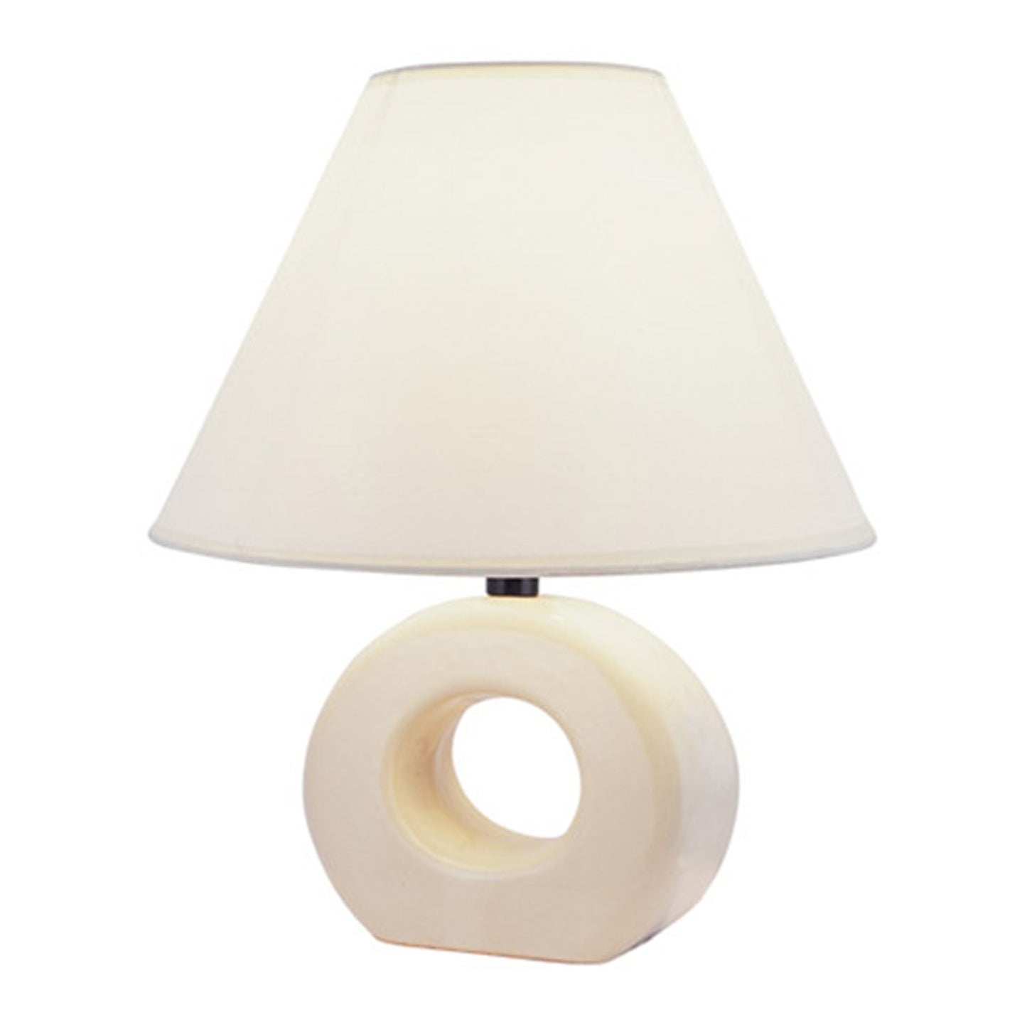 Contempo Geo Circle Beige Certamic Table Lamp By Homeroots | Table Lamps | Modishstore - 2