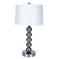 Silver Bauble Table Lamp with White Shade By Homeroots | Table Lamps | Modishstore