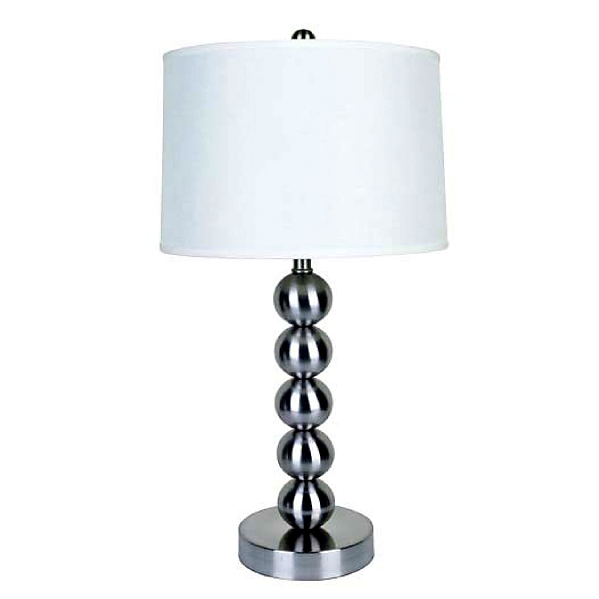 Silver Bauble Table Lamp with White Shade By Homeroots | Table Lamps | Modishstore - 2