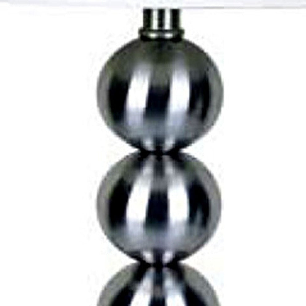 Silver Bauble Table Lamp with White Shade By Homeroots | Table Lamps | Modishstore - 3