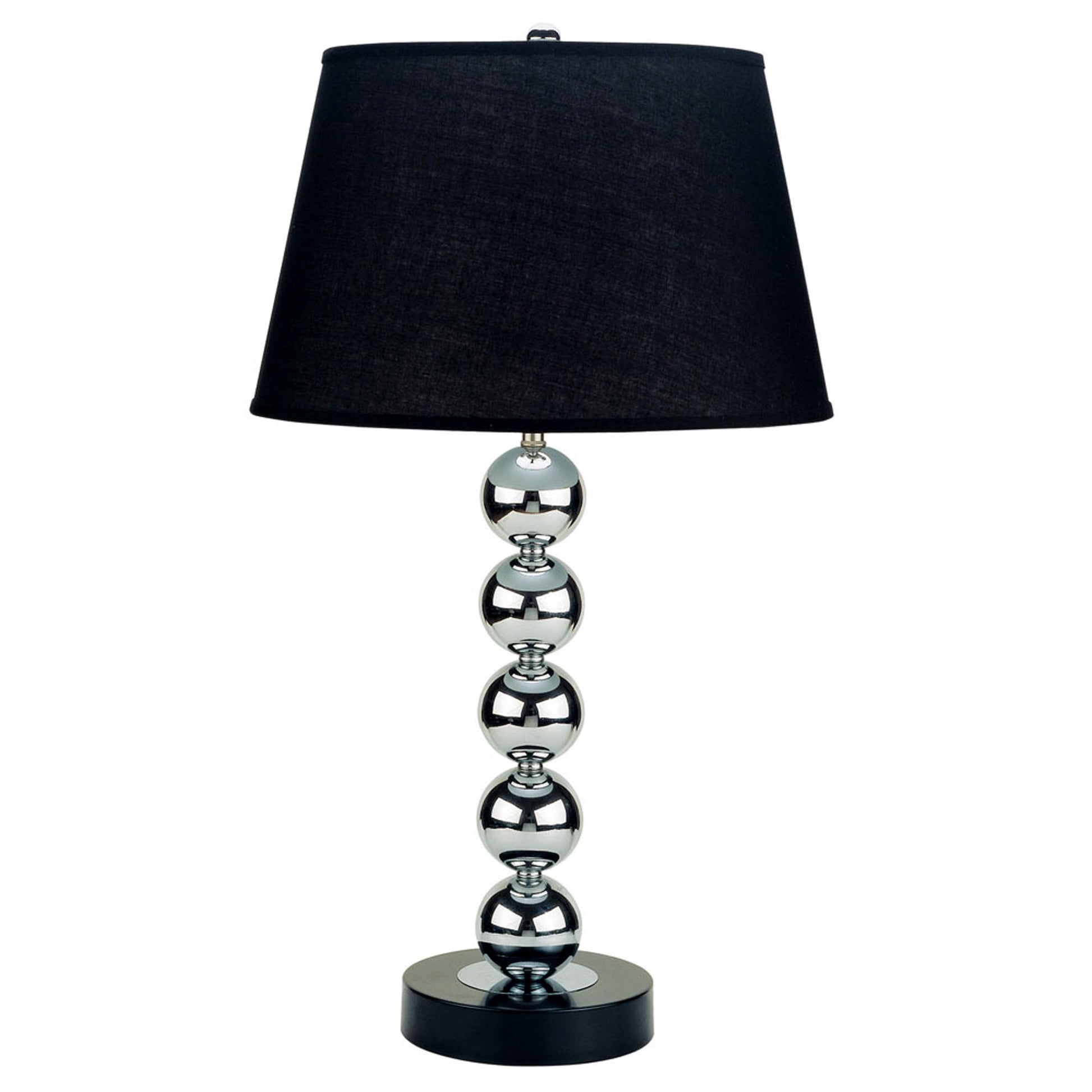 Silver Bauble Table Lamp with Black Shade By Homeroots | Table Lamps | Modishstore