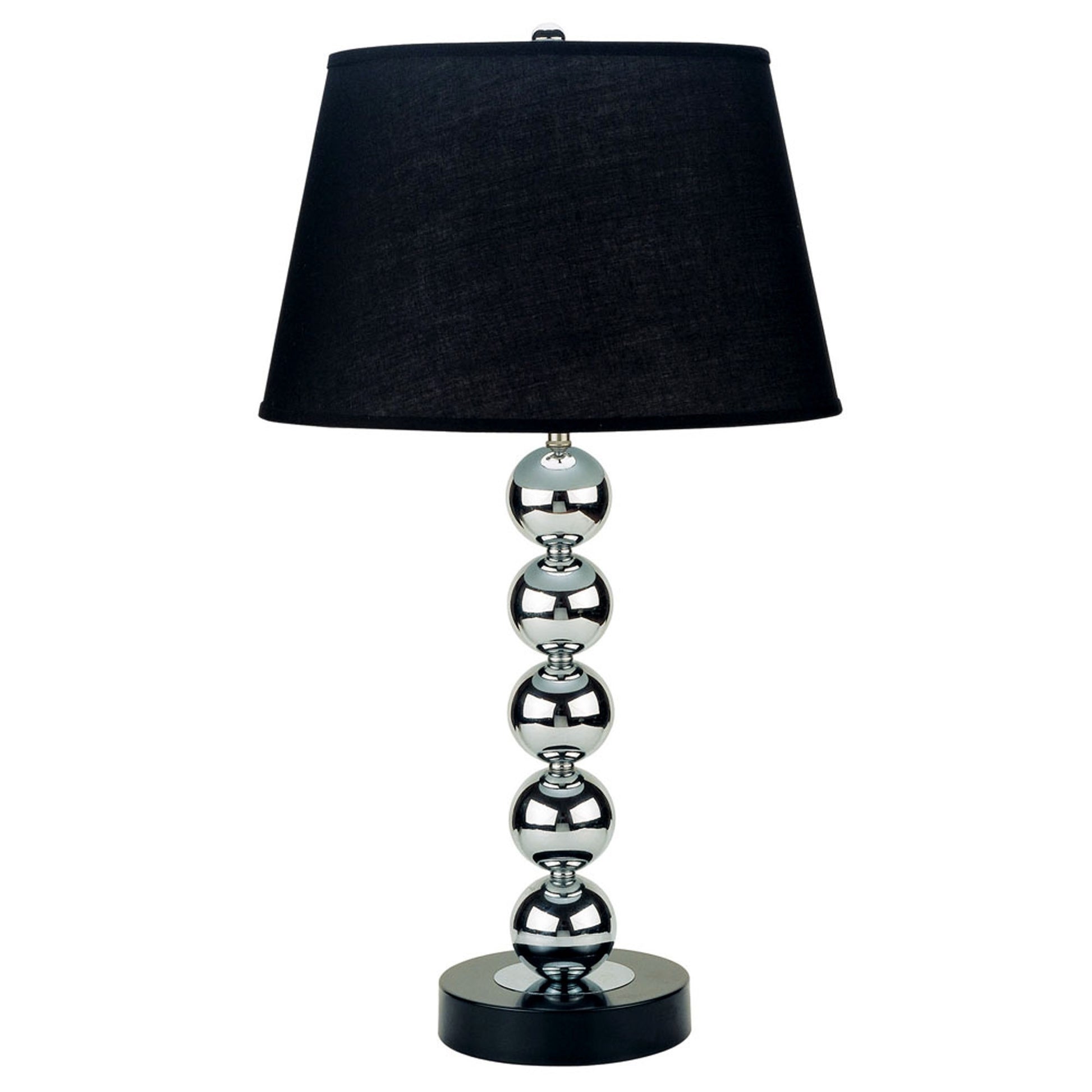 Silver Bauble Table Lamp with Black Shade By Homeroots | Table Lamps | Modishstore - 2