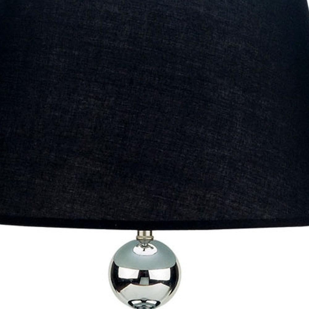 Silver Bauble Table Lamp with Black Shade By Homeroots | Table Lamps | Modishstore - 4