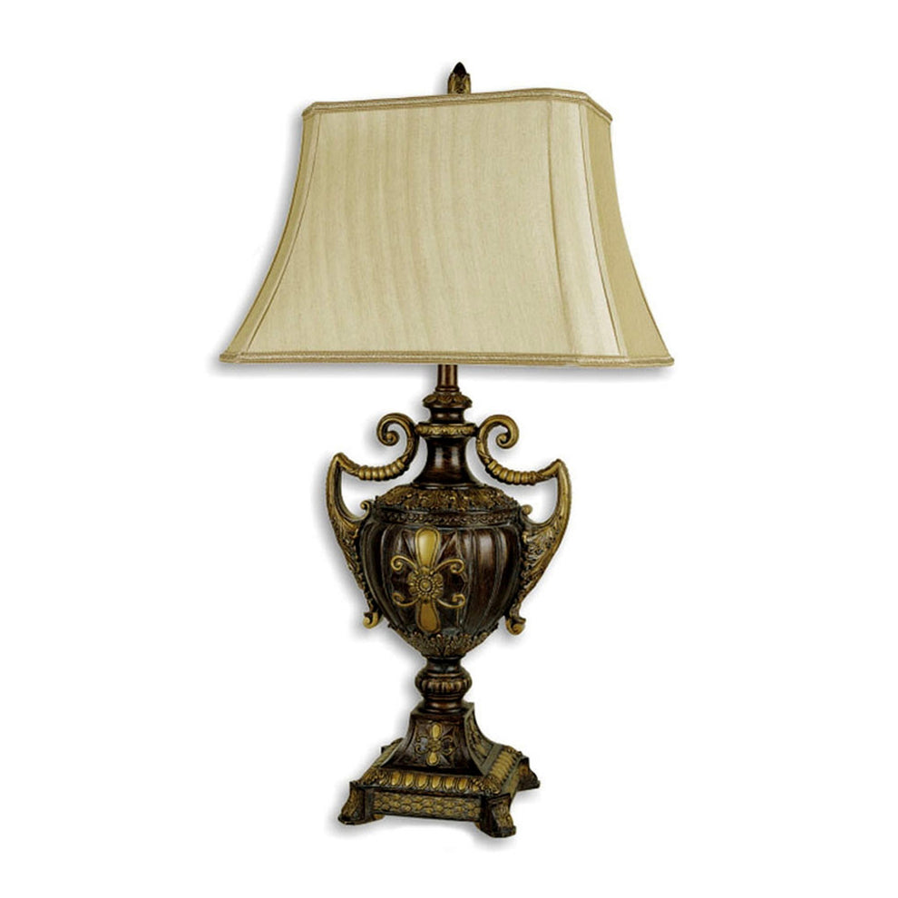 Vintage Ornamental Table Lamp with Beige Shade By Homeroots | Table Lamps | Modishstore - 2