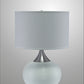 Minimalist White and Silver Table Lamp By Homeroots | Table Lamps | Modishstore - 3