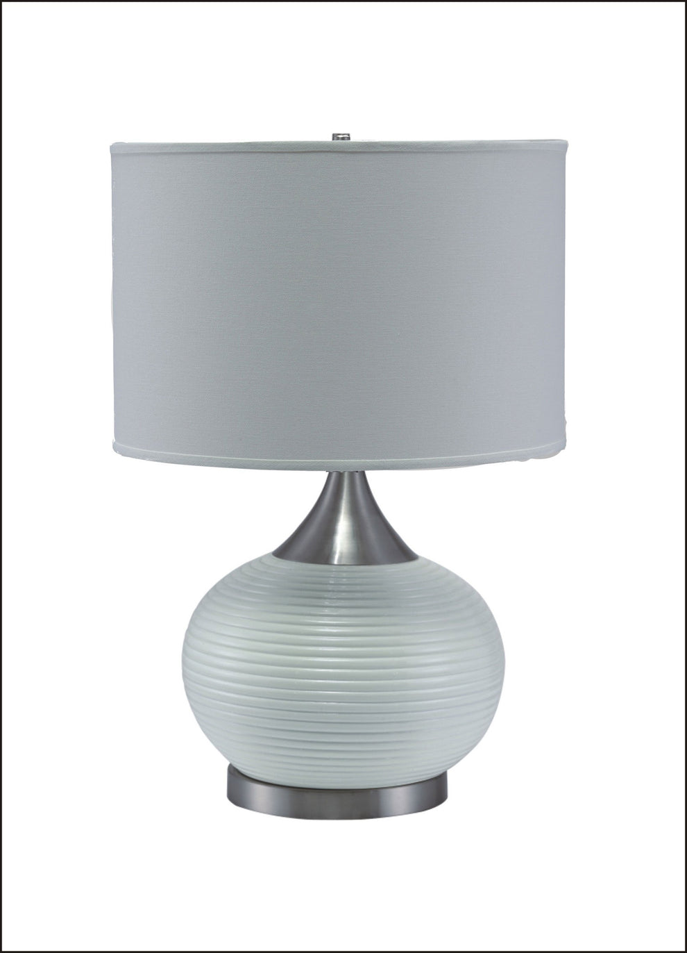 Minimalist White and Silver Table Lamp By Homeroots | Table Lamps | Modishstore - 4
