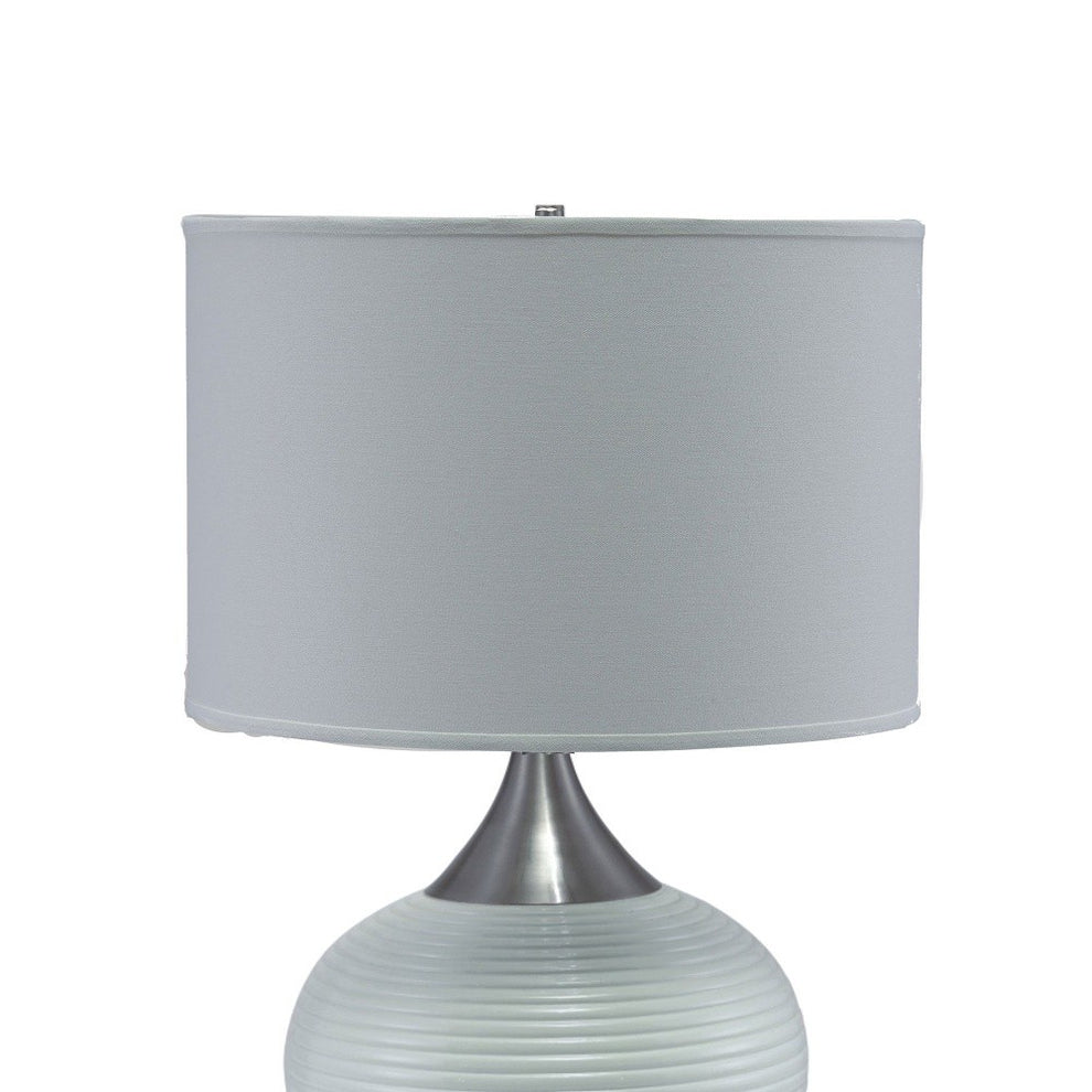 Minimalist White and Silver Table Lamp By Homeroots | Table Lamps | Modishstore - 5