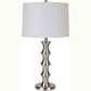 Contemporary Silver Table Lamp with White Shade By Homeroots - 468489 | Table Lamps | Modishstore - 2