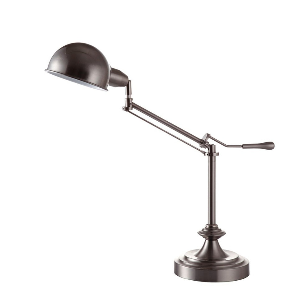 Silver Metal Swing Arm Table Lamp By Homeroots | Desk Lamps | Modishstore - 2