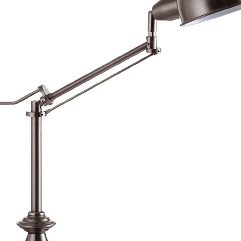 Silver Metal Swing Arm Table Lamp By Homeroots | Desk Lamps | Modishstore - 4