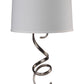 Contemporary Silver Table Lamp with White Shade By Homeroots - 468496 | Table Lamps | Modishstore