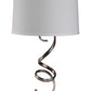 Contemporary Silver Table Lamp with White Shade By Homeroots - 468496 | Table Lamps | Modishstore - 2