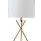Contemporary Gold Geo Table Lamp with White Shade By Homeroots | Table Lamps | Modishstore