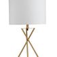 Contemporary Gold Geo Table Lamp with White Shade By Homeroots | Table Lamps | Modishstore - 4