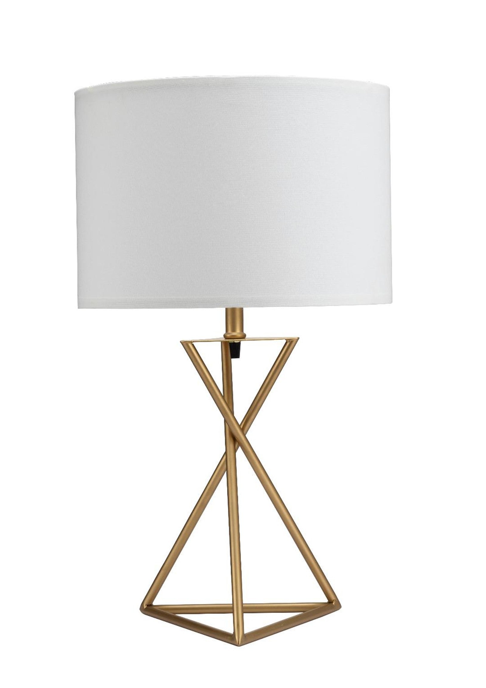 Contemporary Gold Geo Table Lamp with White Shade By Homeroots | Table Lamps | Modishstore - 4