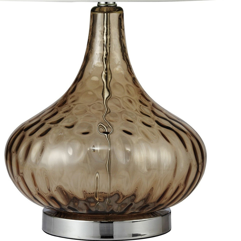 Brown Textured Glass Table Lamp By Homeroots | Table Lamps | Modishstore - 4
