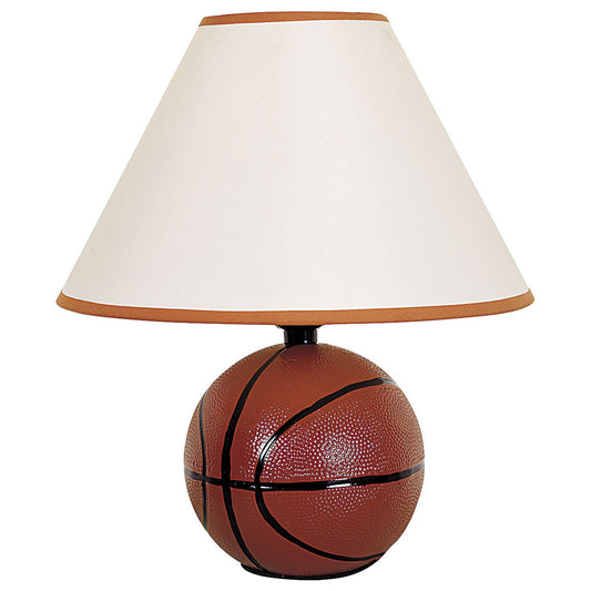 Basketball Shaped Table Lamp with White Shade By Homeroots | Table Lamps | Modishstore