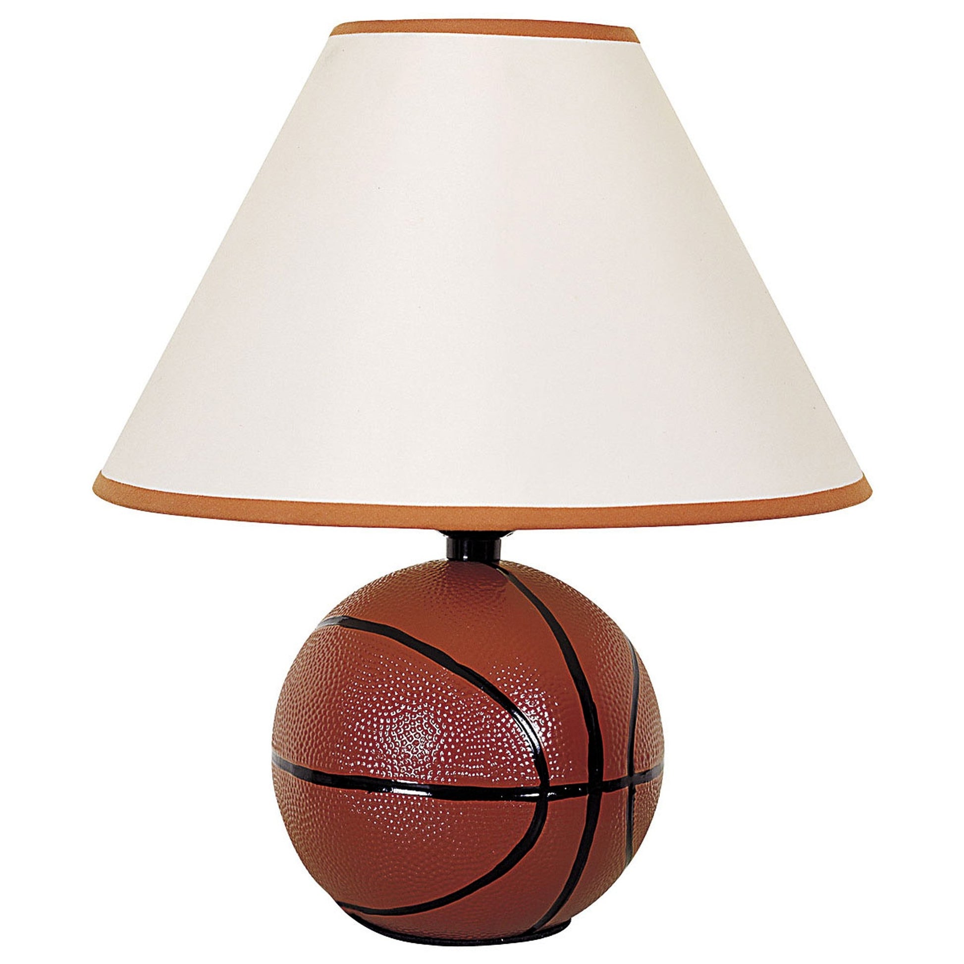 Basketball Shaped Table Lamp with White Shade By Homeroots | Table Lamps | Modishstore - 2