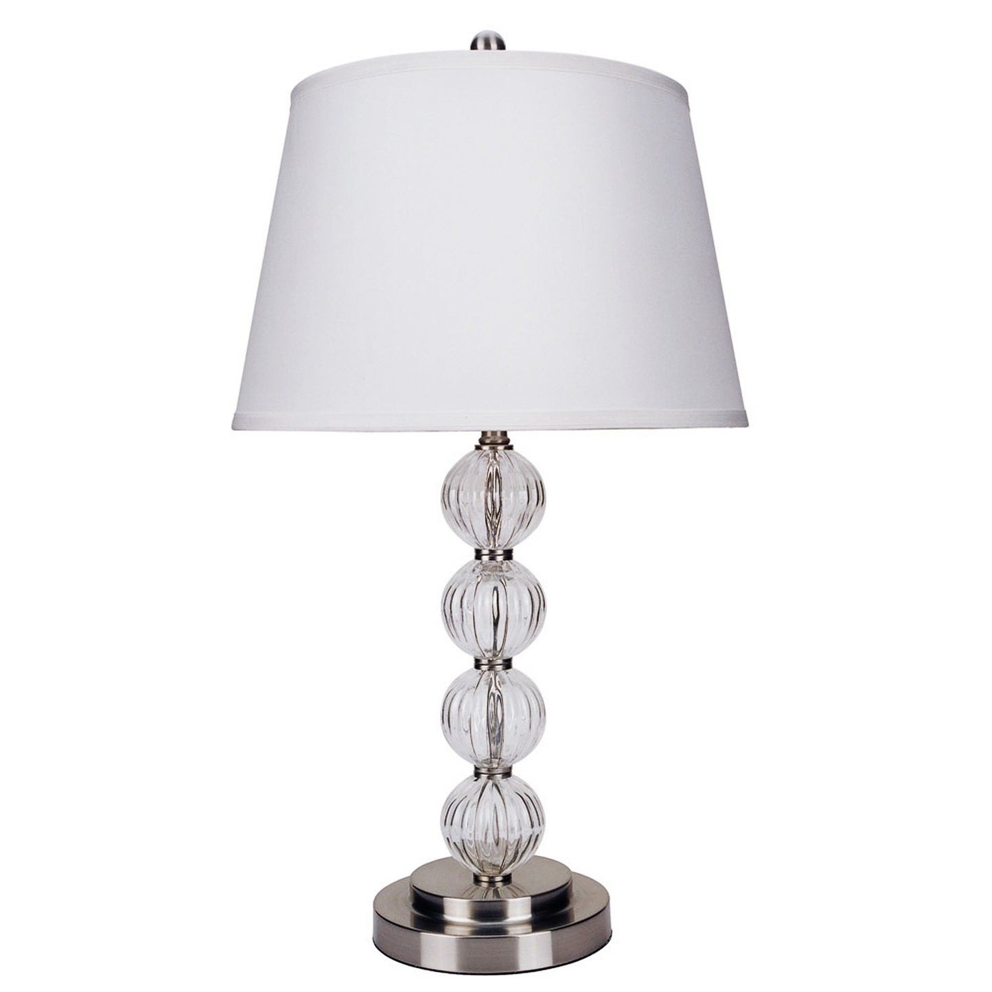 29" Silver Metal Table Lamp With White Classic Empire Shade By Homeroots | Table Lamps | Modishstore