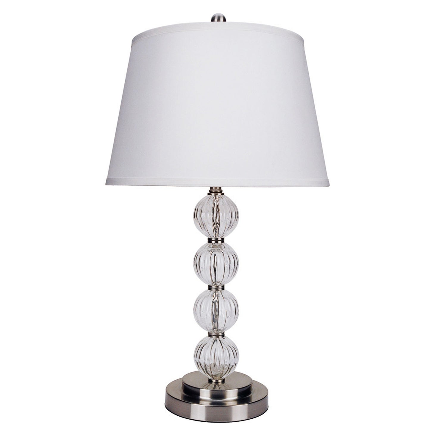 29" Silver Metal Table Lamp With White Classic Empire Shade By Homeroots | Table Lamps | Modishstore - 2