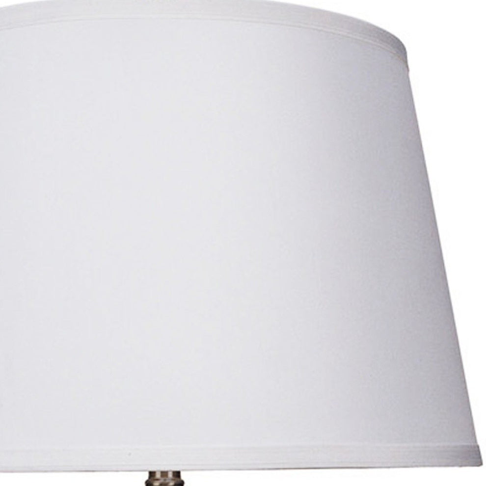 29" Silver Metal Table Lamp With White Classic Empire Shade By Homeroots | Table Lamps | Modishstore - 4