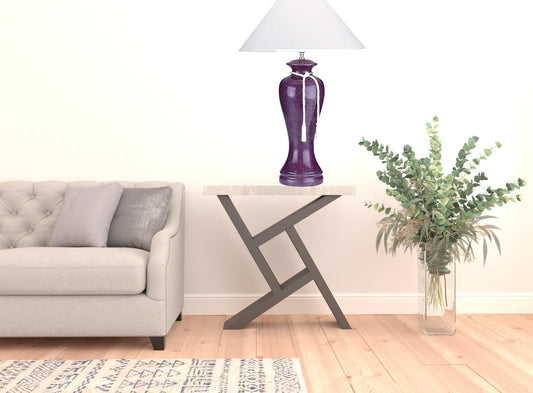 35" Red Burgundy Glaze Ceramic Urn Table Lamp With White Classic Empire Shade By Homeroots | Table Lamps | Modishstore