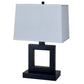 22" Bronze Open Square Table Lamp With White Rectangle Shade By Homeroots | Table Lamps | Modishstore - 2