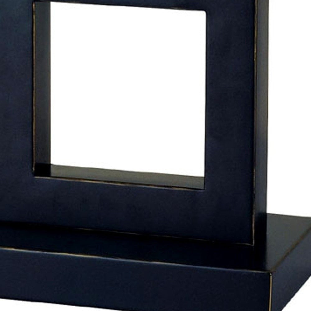 22" Bronze Open Square Table Lamp With White Rectangle Shade By Homeroots | Table Lamps | Modishstore - 5