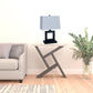 22" Bronze Open Square Table Lamp With White Rectangle Shade By Homeroots | Table Lamps | Modishstore