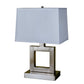 22" Nicekl Open Square Table Lamp With White Rectangle Shade By Homeroots | Table Lamps | Modishstore
