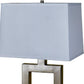 22" Nicekl Open Square Table Lamp With White Rectangle Shade By Homeroots | Table Lamps | Modishstore - 4
