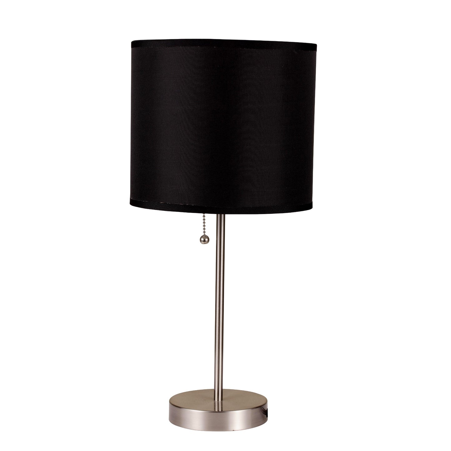 16" Silver Metal Candlestick Table Lamp With Black Classic Drum Shade By Homeroots | Table Lamps | Modishstore