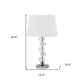 20" Silver Crystal Stacked Geo Cubes Table Lamp With White Classic Empire Shade By Homeroots | Table Lamps | Modishstore - 7