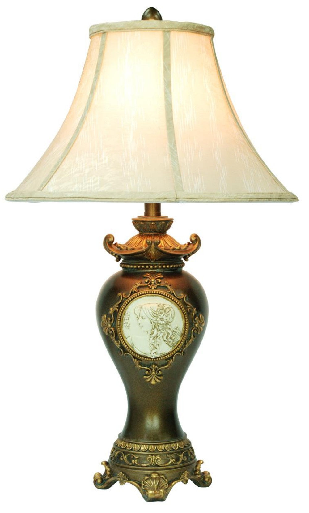 Classical Greek Style Table Lamp with Espresso Brown Finish By Homeroots | Table Lamps | Modishstore