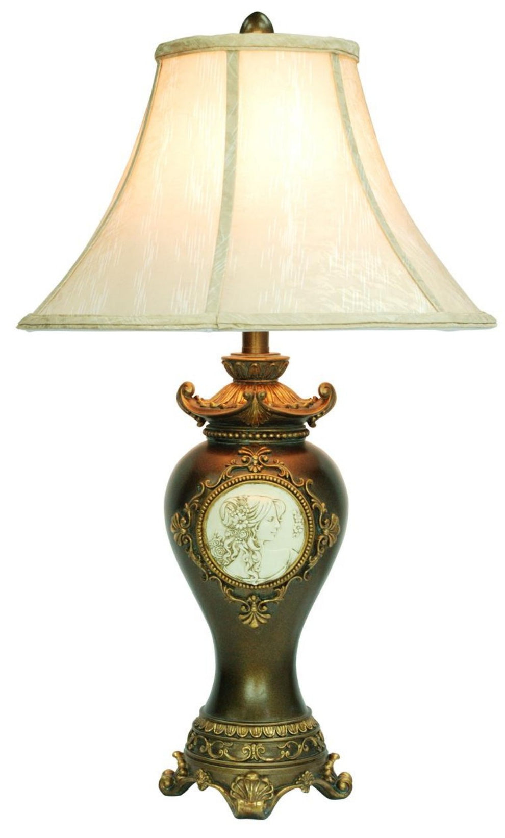 Classical Greek Style Table Lamp with Espresso Brown Finish By Homeroots | Table Lamps | Modishstore - 2