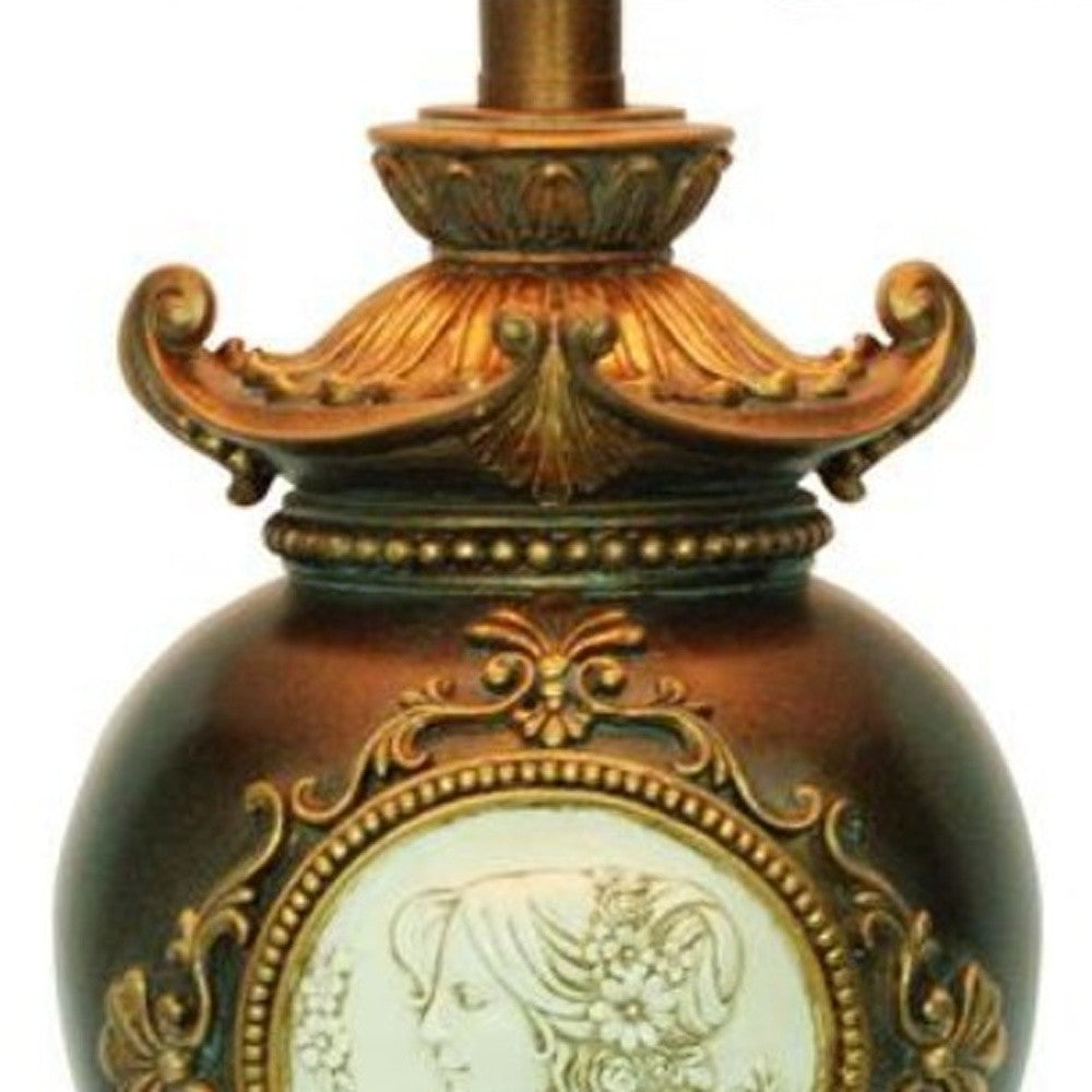 Classical Greek Style Table Lamp with Espresso Brown Finish By Homeroots | Table Lamps | Modishstore - 3