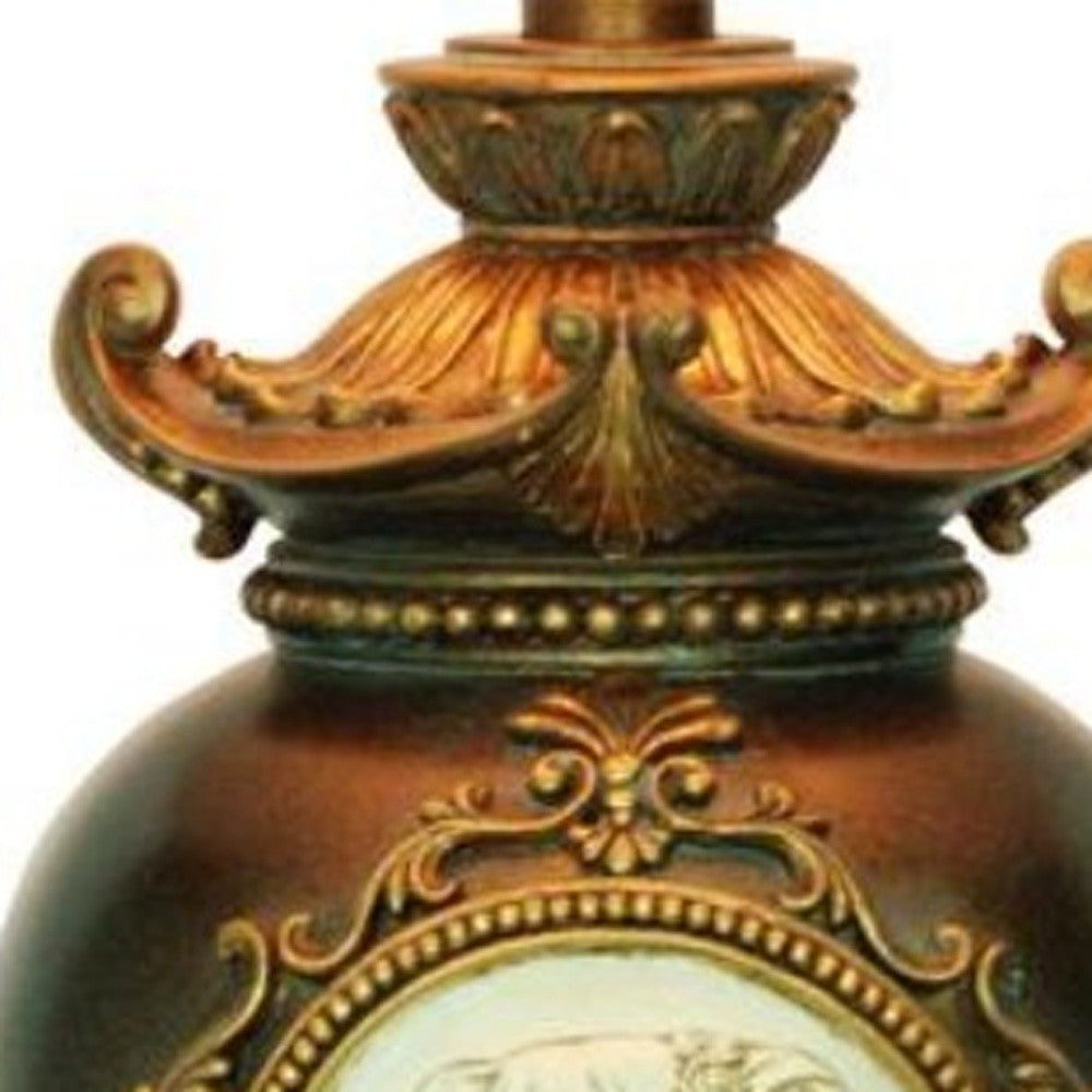 Classical Greek Style Table Lamp with Espresso Brown Finish By Homeroots | Table Lamps | Modishstore - 4