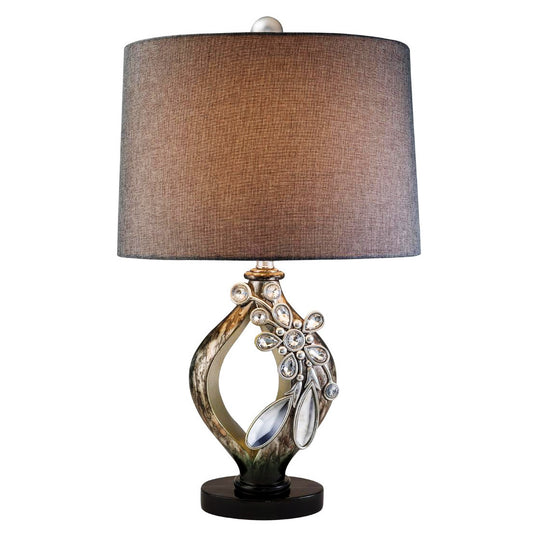 Brown and Gold Faux Crystal Glam Accent Table Lamp By Homeroots | Table Lamps | Modishstore