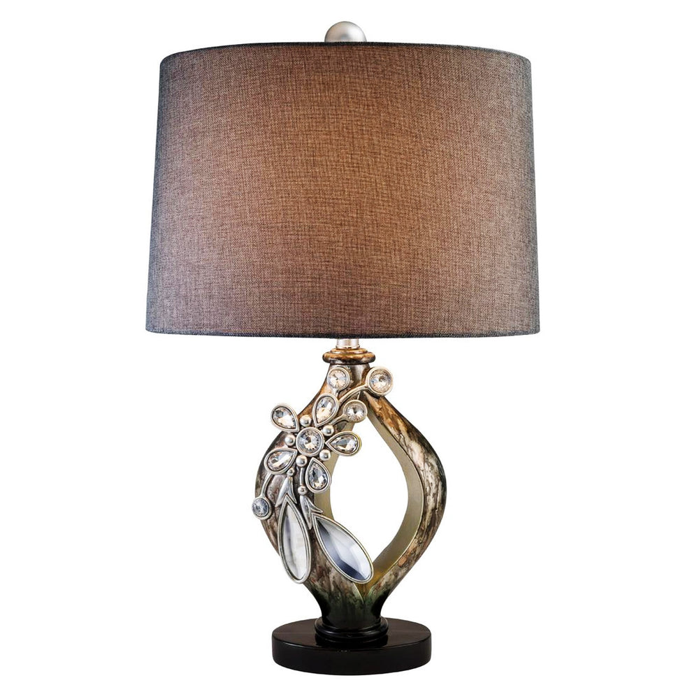 Brown and Gold Faux Crystal Glam Accent Table Lamp By Homeroots | Table Lamps | Modishstore - 2