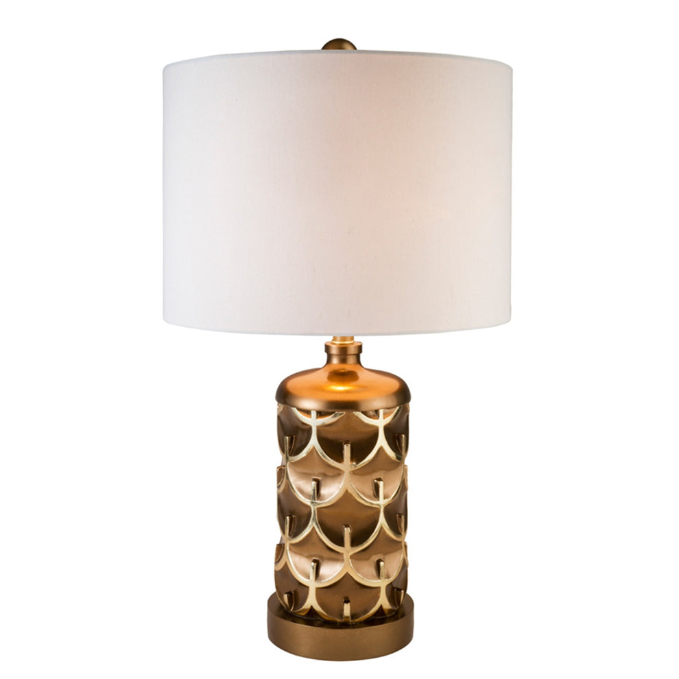 Magestic Brown and Gold Geo Table Lamp By Homeroots | Table Lamps | Modishstore - 2