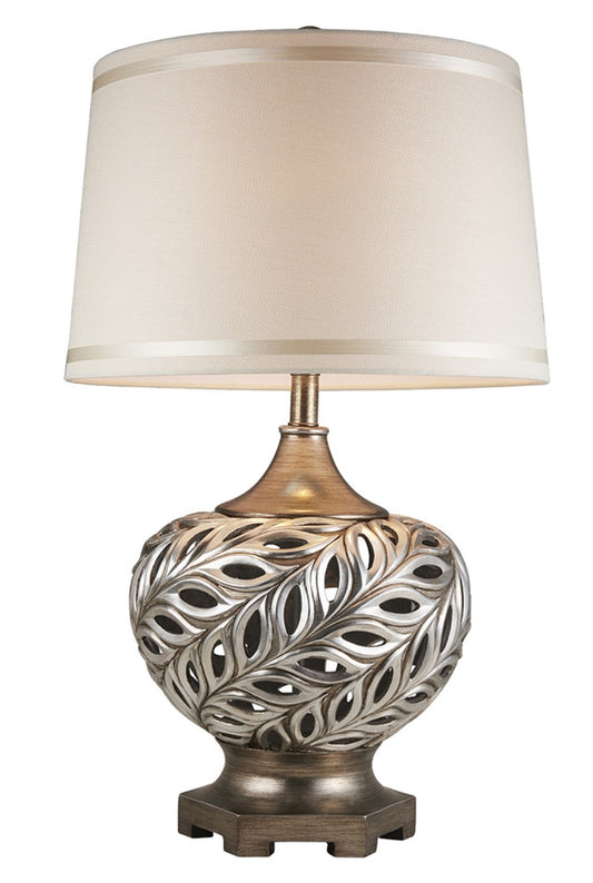 Silver Open Ovals Design Table Lamp By Homeroots | Table Lamps | Modishstore