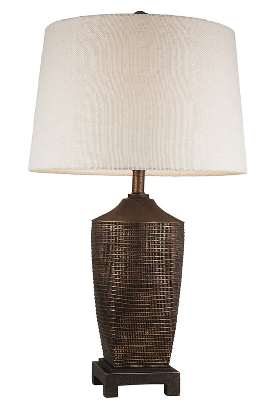 Fantastic Rustic Ribbed Bronze Table Lamp By Homeroots | Table Lamps | Modishstore
