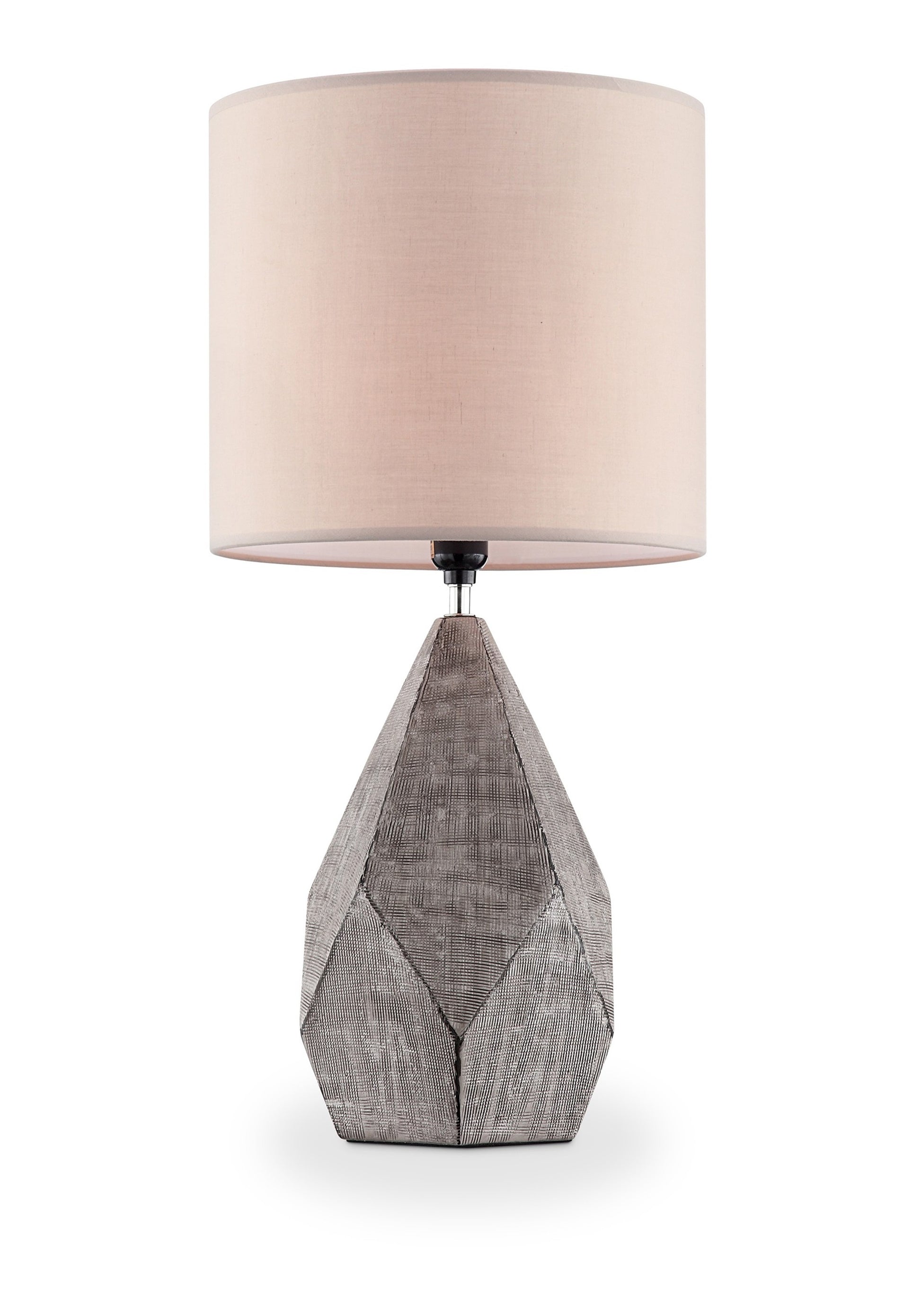 Gray and Black Faceted Table Lamp By Homeroots | Table Lamps | Modishstore
