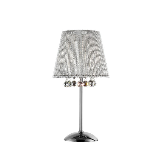Dreamy Silver Table Lamp with Crystal Accents By Homeroots | Table Lamps | Modishstore