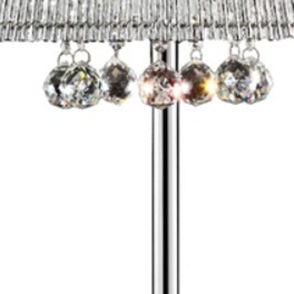 Dreamy Silver Table Lamp with Crystal Accents By Homeroots | Table Lamps | Modishstore - 4