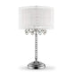 Chic Silver Tall Table Lamp with Crystal Accents and Silver Shade By Homeroots | Table Lamps | Modishstore - 2