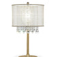 Primo Gold Finish Table Lamp with Crystal Accents and White Shade By Homeroots | Table Lamps | Modishstore